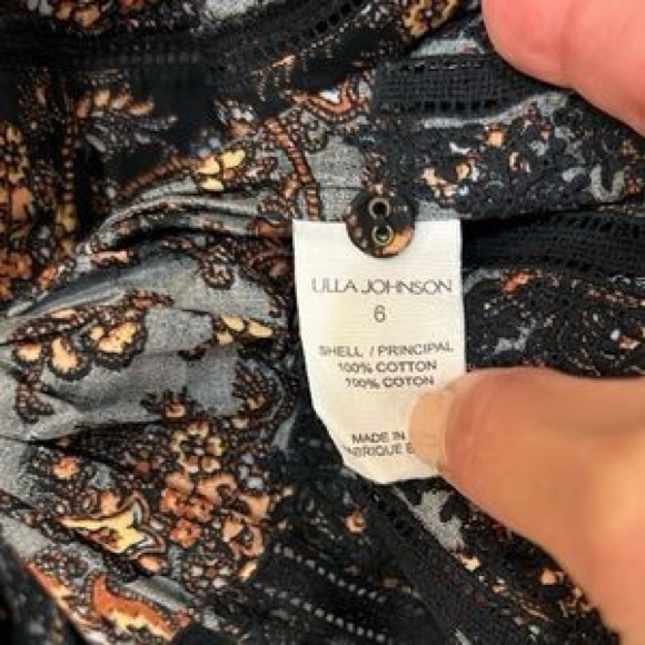 NWT ULLA JOHNSON Brigitte Puff Sleeve Peplum Blouse in Minuit Floral Print - Picture 9 of 12